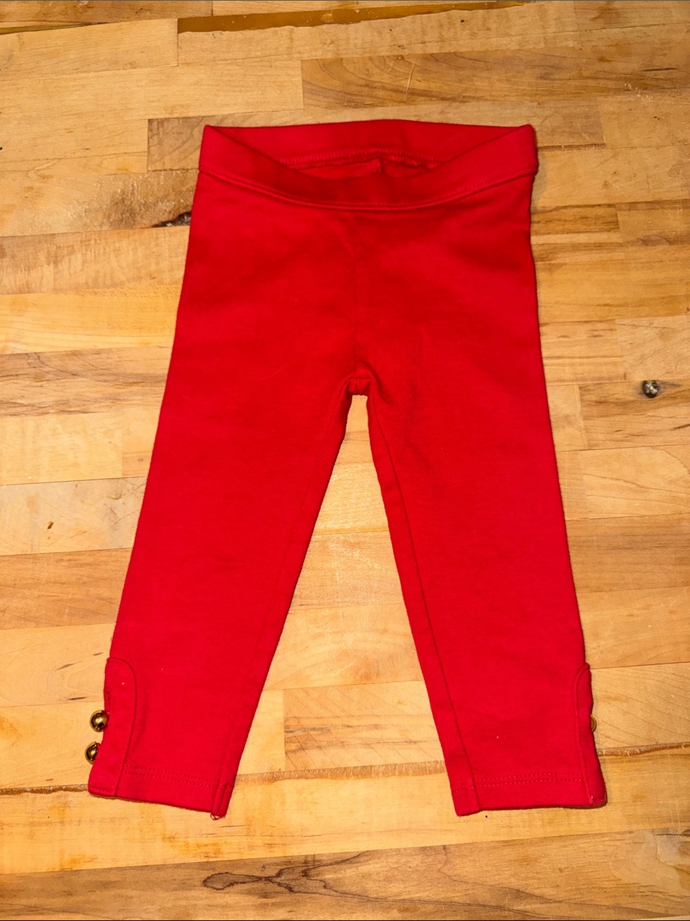 Janie and Jack Christmas Red Button-Hem Leggings